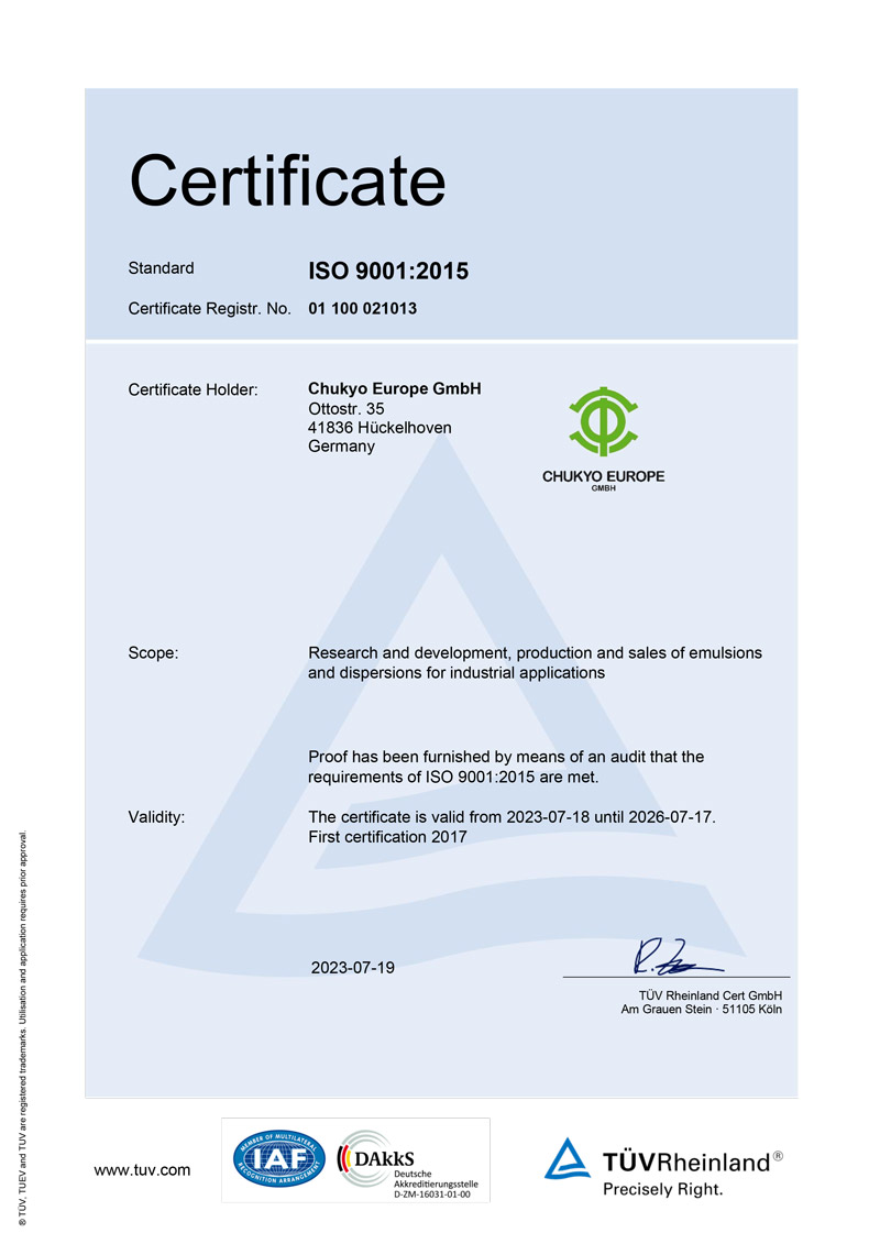 Certificate ISO 9001:2015 (EN)